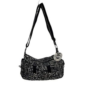 Travelon Leopard Cheetah Multi Pocket Nylon Travel Shoulder Bag Purse New Med Sz